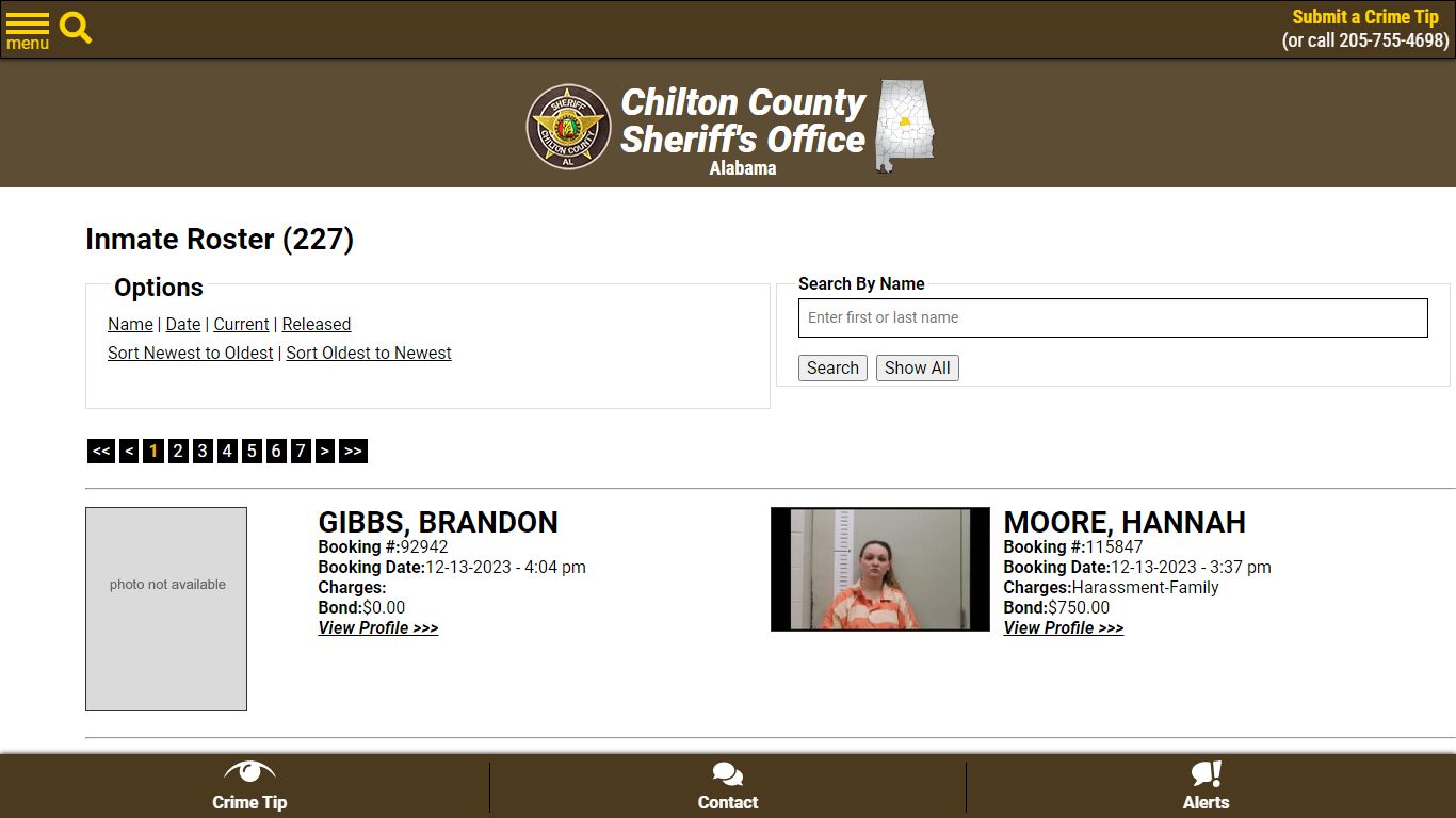 Inmate Roster - Chilton County Sheriff's Office