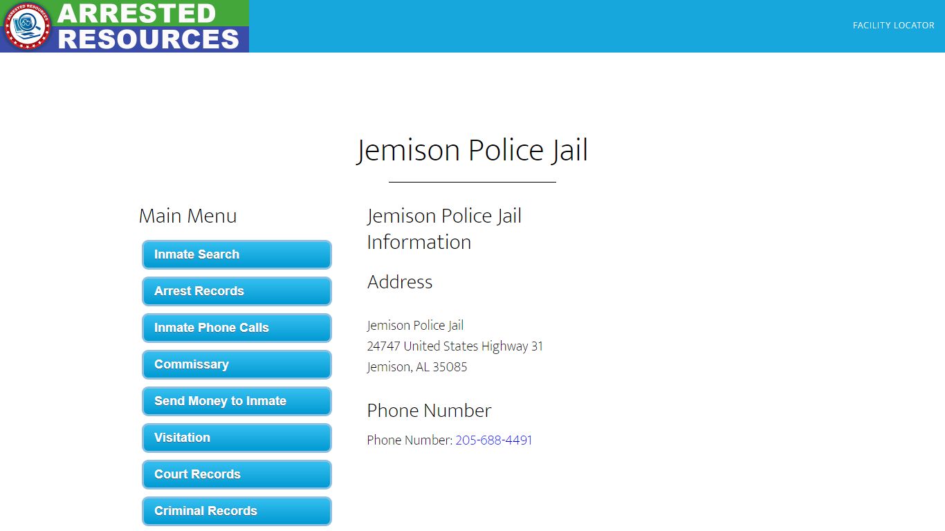 Jemison Police Jail - Inmate Search - Jemison, AL - Arrested Resources