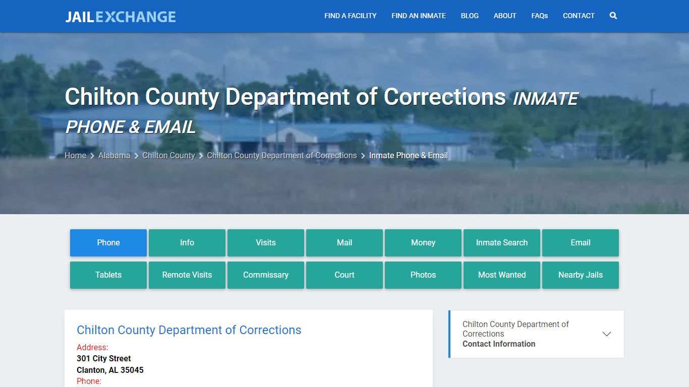 Inmate Phone - Chilton County Department of Corrections, AL - Jail Exchange